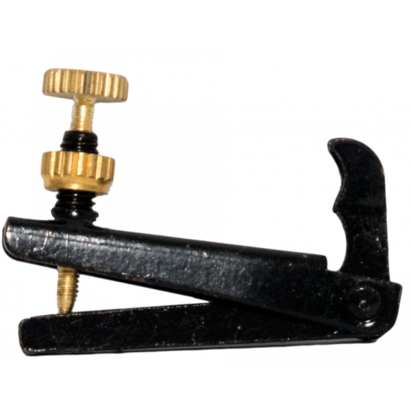 Viola fine tuner, black with golden screw